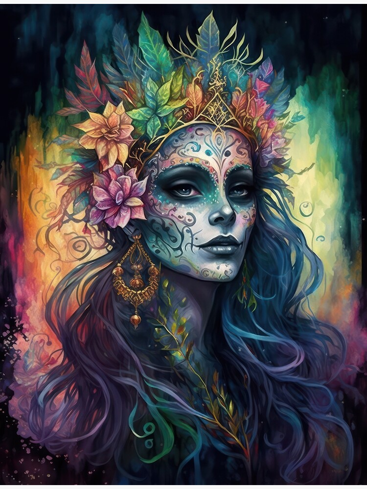 Day of the Dead Woman, Sugar Skull Goddess Poster for Sale by MoonBohemian