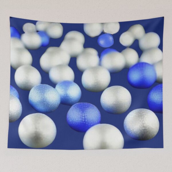 Item preview, blue and white balls scattered on a colorless board designed and sold by JaroDesign2023.