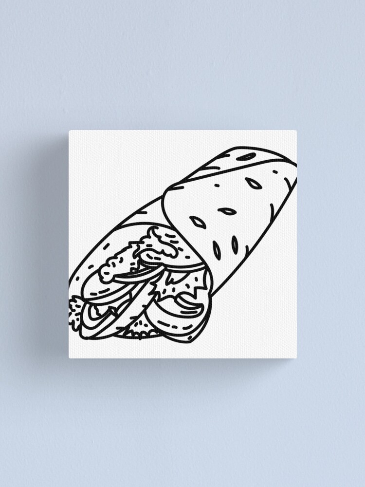 Wrap food engraving. Burrito sketch. Turkish kebab Stock Vector Image & Art  - Alamy