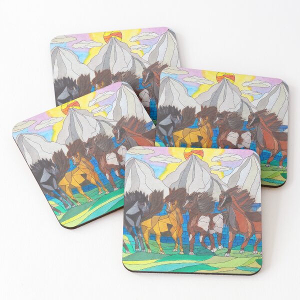 Item preview, Cuatro caballos salvajes al galope designed and sold by Kiruthikaarts.