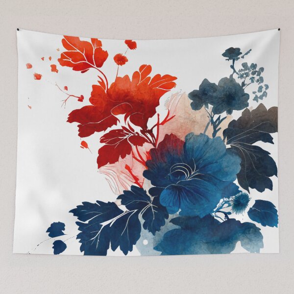 Item preview, flower drawn in the style of ink wash painting designed and sold by papa3415.