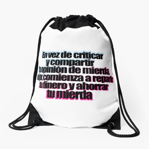 Bolsa/saco frase ropa sucia texto negro