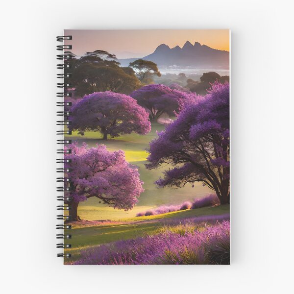 Item preview, Landscape with purple jacaranda trees designed and sold by RK - Shop.