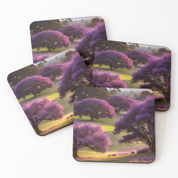 Item preview, Landscape with purple jacaranda trees designed and sold by RK - Shop.