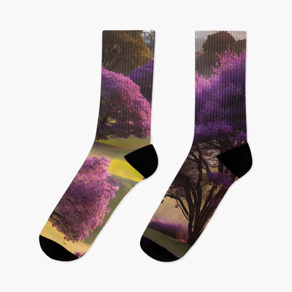 Item preview, Landscape with purple jacaranda trees designed and sold by RK - Shop.