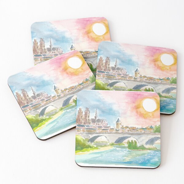 Item preview, Orleans France view of cathedral and Loire river designed and sold by artshop77.