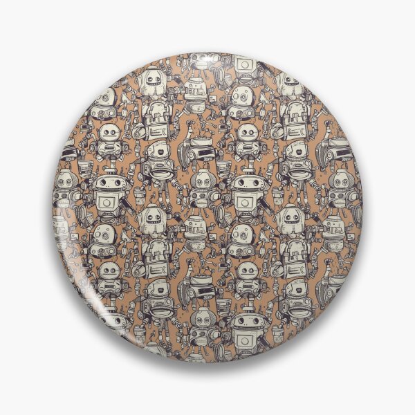 Item preview, Whimsical Robot Parade on Brown designed and sold by Adam Prettyjohns.