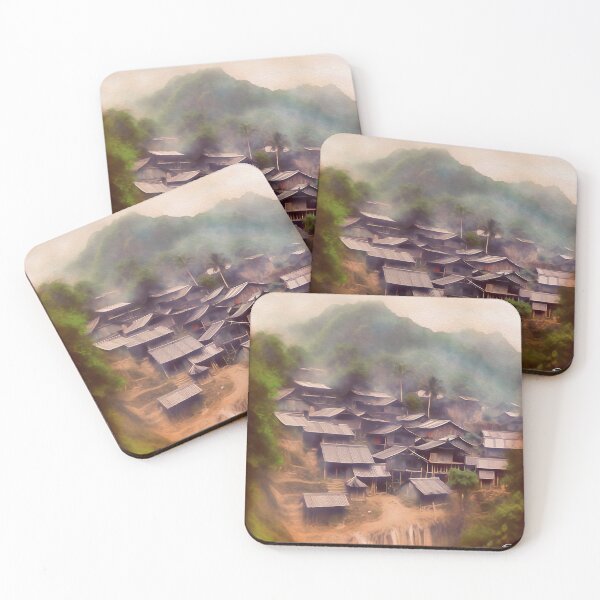 Item preview, SHANTIES CLING TO MOUNTAINSIDE designed and sold by ArtbyRolleen.