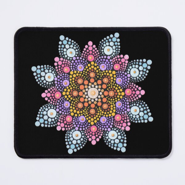 Item preview, Colorful Painted Mandala - black background designed and sold by Louise-Mae.