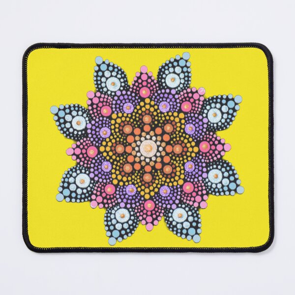 Item preview, Colorful Painted Mandala - yellow background designed and sold by Louise-Mae.