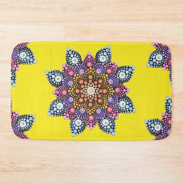 Item preview, Colorful Painted Mandala - yellow background designed and sold by Louise-Mae.