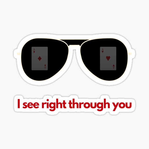 Item preview, Poker Sunglasses with Red Aces Reflection - I see right through you designed and sold by Mindscape Store.