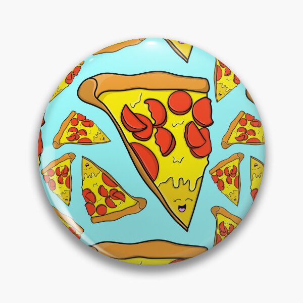 Artikelvorschau, Pepperoni-Pizza-Muster auf blauem Hintergrund entworfen und verkauft von CharlieCreates.