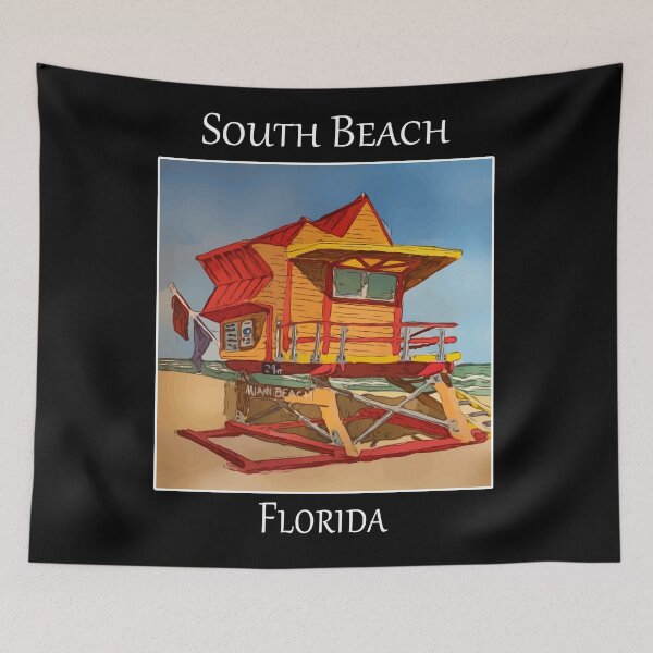 Item preview, South Beach Lifeguard Tower in Miami Florida - Welshdesigns designed and sold by welshdesigns.