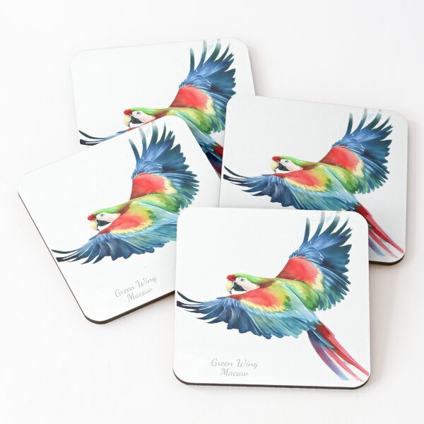 Item preview, Green Wing Macaw in digital watercolor designed and sold by profundityseek.