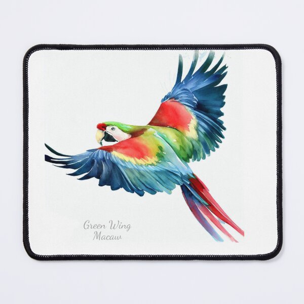 Item preview, Green Wing Macaw in digital watercolor designed and sold by profundityseek.