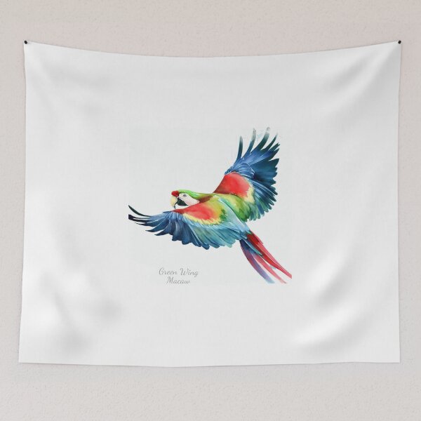 Item preview, Green Wing Macaw in digital watercolor designed and sold by profundityseek.