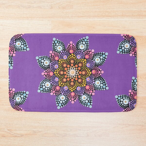 Item preview, Colorful Painted Mandala - purple background designed and sold by Louise-Mae.