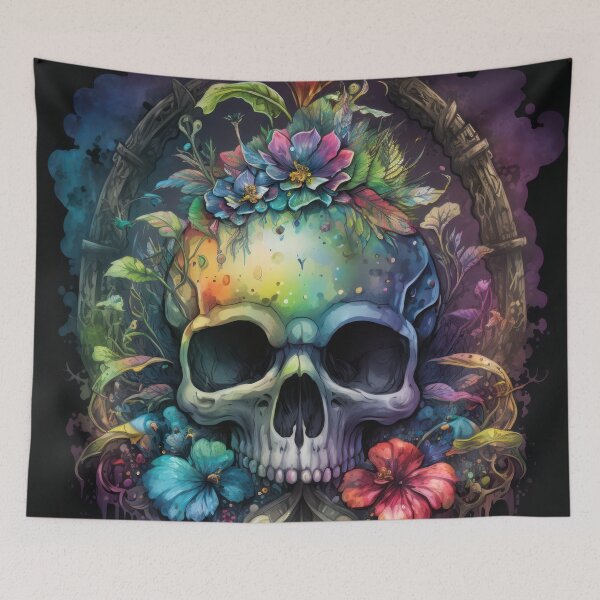 Item preview, Colorful Sugar Skull, Day of the Dead Kawaii Pastel Goth Skull designed and sold by MoonBohemian.
