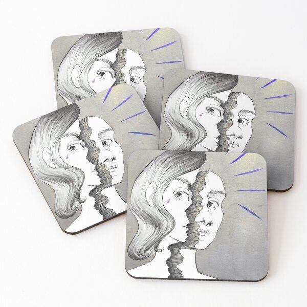Item preview, Split face of depression - yellow and purple designed and sold by CleyVonSlay.