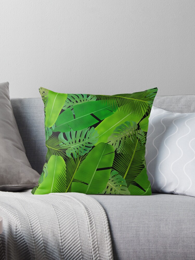 Green leaf outlet throw pillows