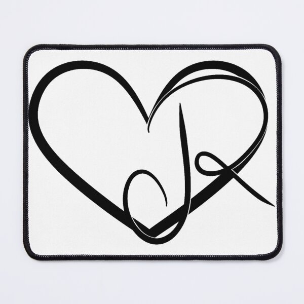 Item preview, Monogram R in Heart (black) designed and sold by LancelotDesigns.