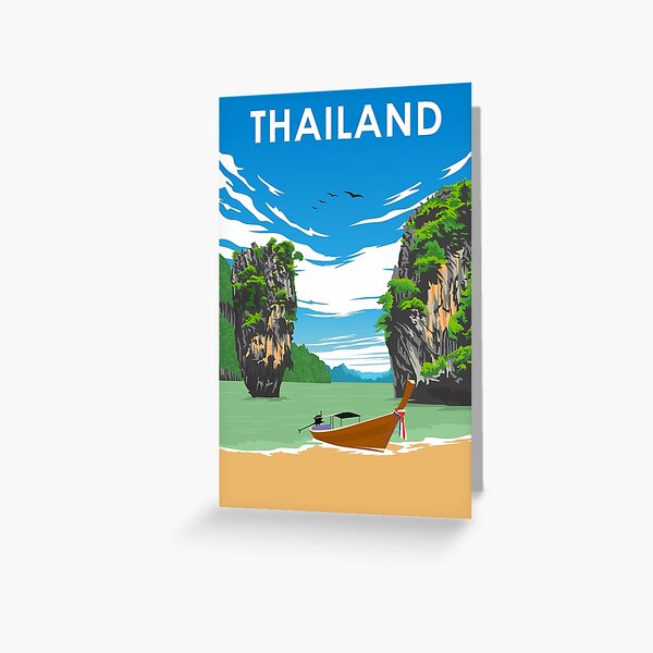 Item preview, Thailand Vintage Minimal Retro Country Travel Poster designed and sold by Stadify.
