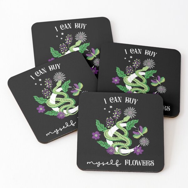Item preview, I Can Buy Myself Flowers Green Snake and Wildflower Design in Aro Ace Pride Colors designed and sold by MoniqueNelson.