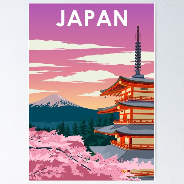 Item preview, Japan Vintage Minimal Retro Travel Poster designed and sold by Stadify.
