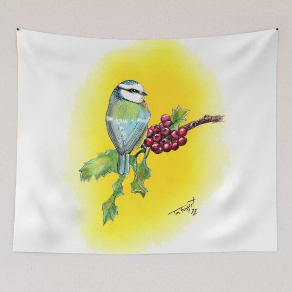 Item preview, Blue bird and berries designed and sold by ForrestArts.