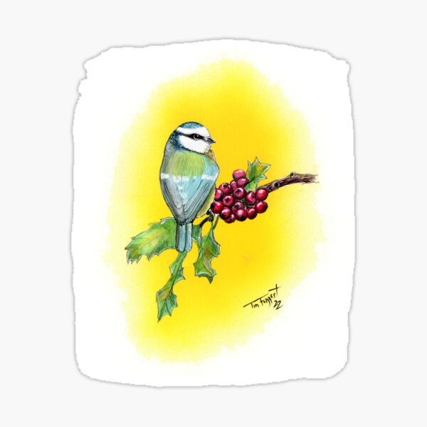 Artikel-Vorschau von Blauer Vogel und Beeren, designt und verkauft von ForrestArts.
