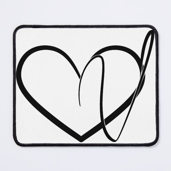 Item preview, Monogram V in Heart (black) designed and sold by LancelotDesigns.