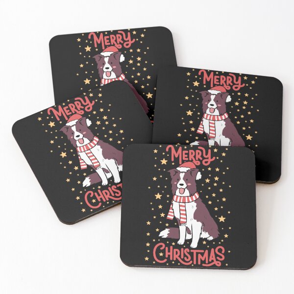 Item preview, Merry Christmas Cute christmas border collie dog illustration designed and sold by Yarafantasyart.
