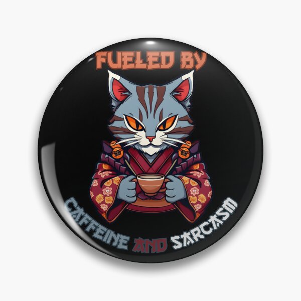 Item preview, Fueled by Caffeine and Sarcasm Anime Cat designed and sold by DarkwoodLab.