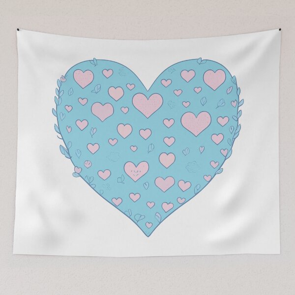 Item preview, Kawaii Heart with Delicate Flowers designed and sold by ArcticWolf-Art.