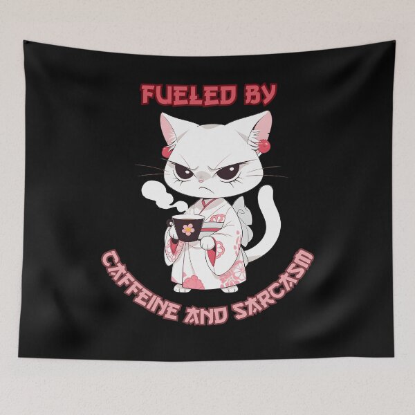 Item preview, Fueled by Caffeine and Sarcasm Anime Lover Gift designed and sold by DarkwoodLab.