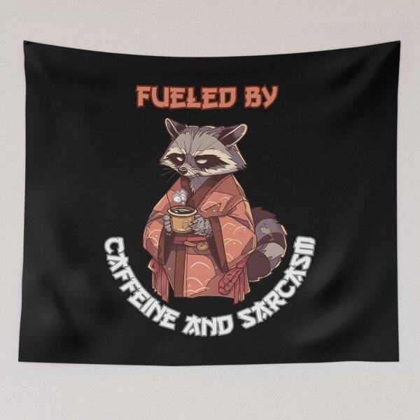 Item preview, Fueled by Caffeine and Sarcasm Anime Lover Gift designed and sold by DarkwoodLab.