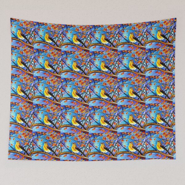 Item preview, A nightingale singing in the branches of a beautiful tree. designed and sold by Natalia-Vlad.