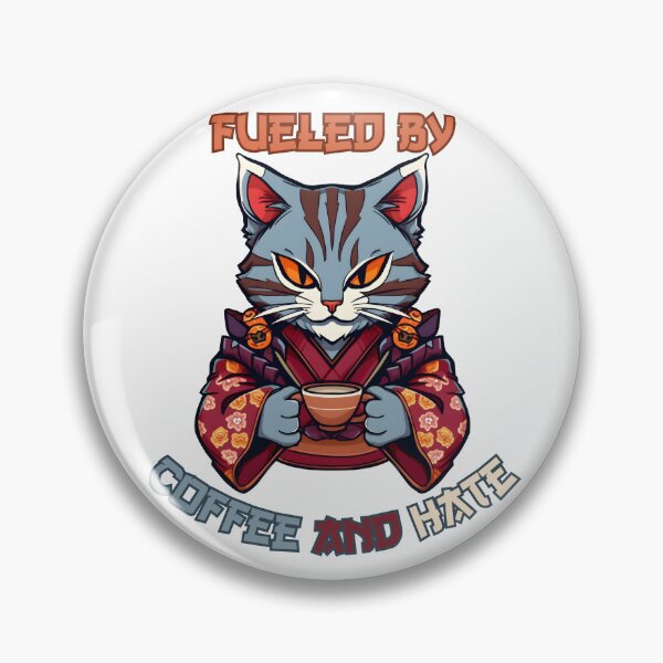 Item preview, Fueled by Coffee and Hate Anime Cat designed and sold by DarkwoodLab.