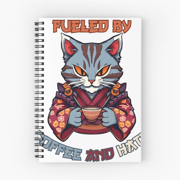 Item preview, Fueled by Coffee and Hate Anime Cat designed and sold by DarkwoodLab.