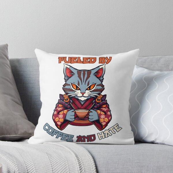 Item preview, Fueled by Coffee and Hate Anime Cat designed and sold by DarkwoodLab.