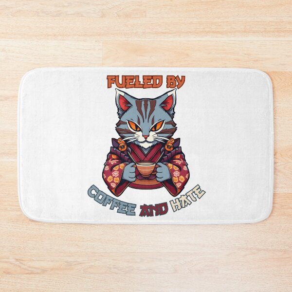 Item preview, Fueled by Coffee and Hate Anime Cat designed and sold by DarkwoodLab.