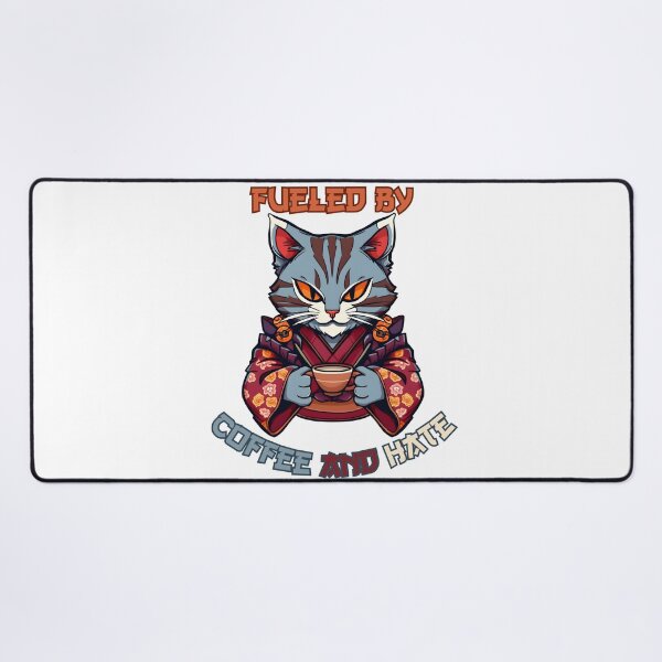 Item preview, Fueled by Coffee and Hate Anime Cat designed and sold by DarkwoodLab.