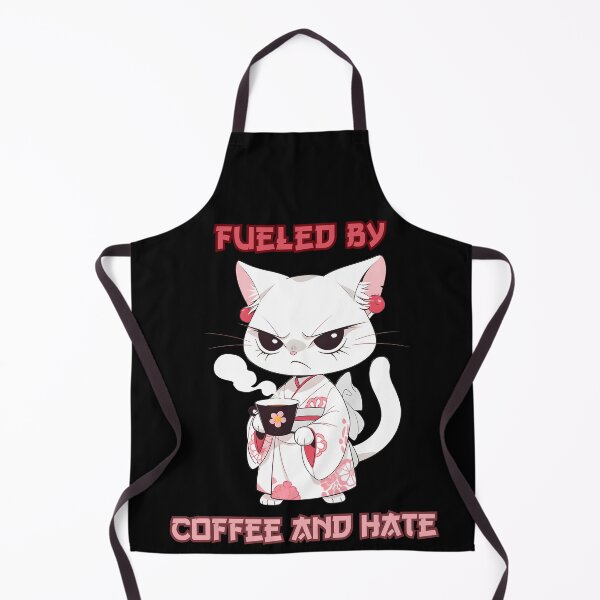 Item preview, Fueled by Coffee and Hate Anime Cat designed and sold by DarkwoodLab.