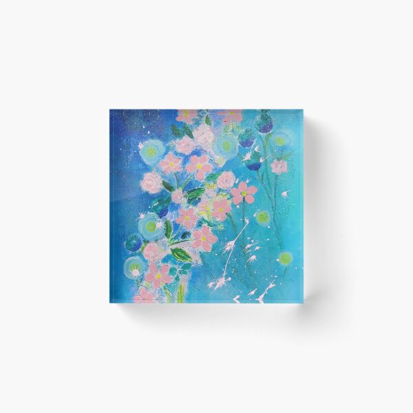 Spring Flowers Acrylic Block