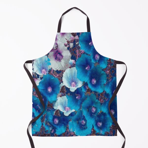 Item preview, ABSTRACTED BLUE HOLLYHOCK FLOWERS GARDEN ART designed and sold by sharlesart.