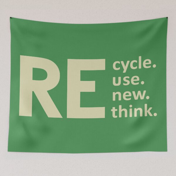 Item preview, recycle reuse renew rethink (Green) designed and sold by Altaf Aji.