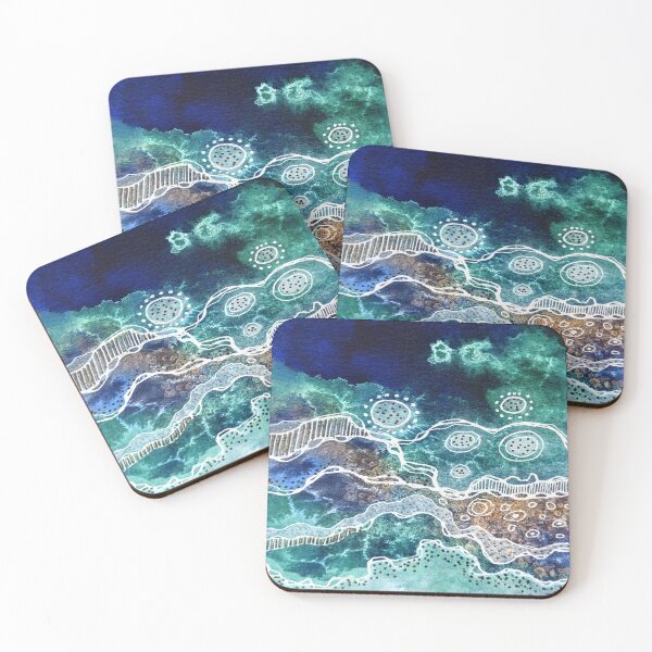Item preview, Abstract Painted Blue Landscape designed and sold by heartsake.