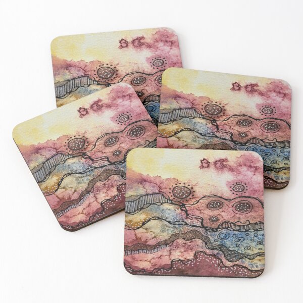 Item preview, Abstract Watercolor Earth Tones Landscape designed and sold by heartsake.