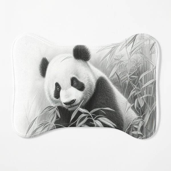 Animals Artwork Black And White Giant Panda BW Throw Pillow